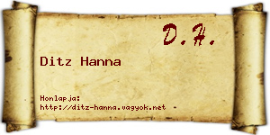Ditz Hanna névjegykártya